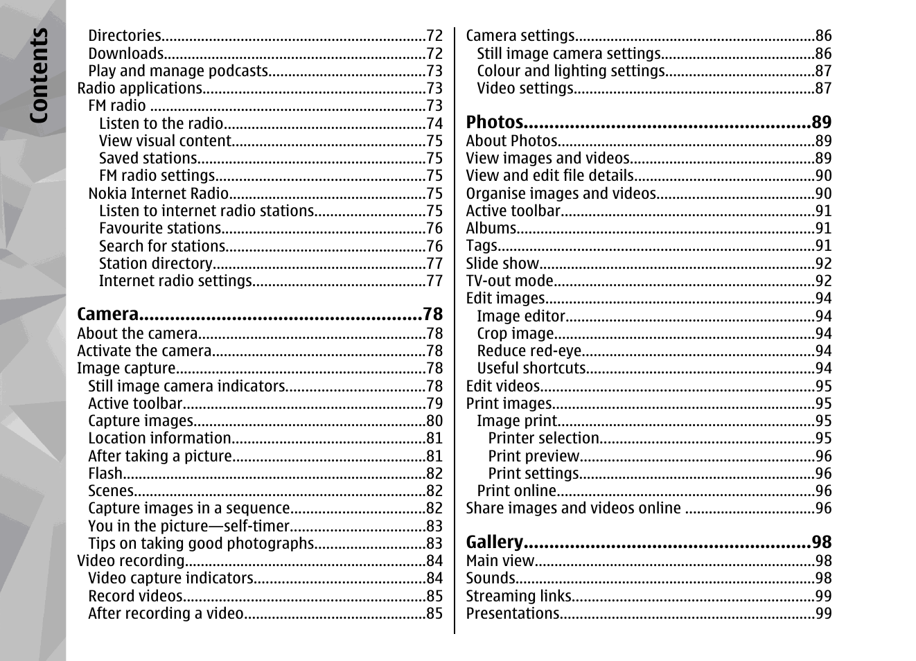 Co nte nts | Nokia 002F4W8 User Manual | Page 6 / 195