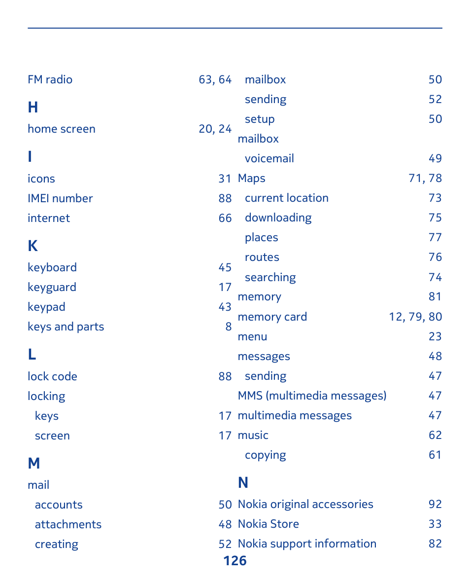 Nokia 308 User Manual | Page 126 / 128