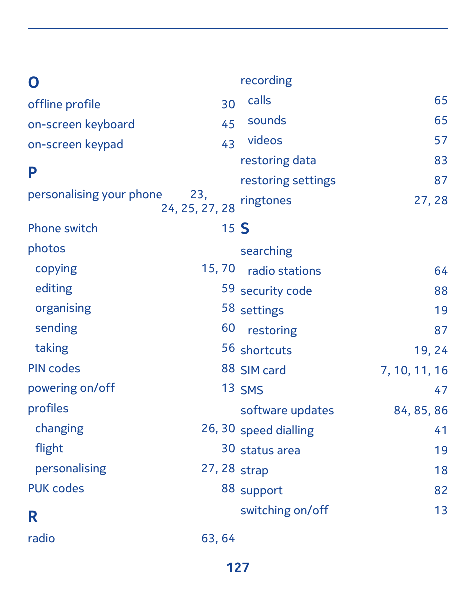 Nokia 308 User Manual | Page 127 / 128