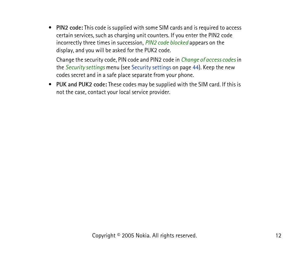 Nokia 1101 User Manual | Page 12 / 69