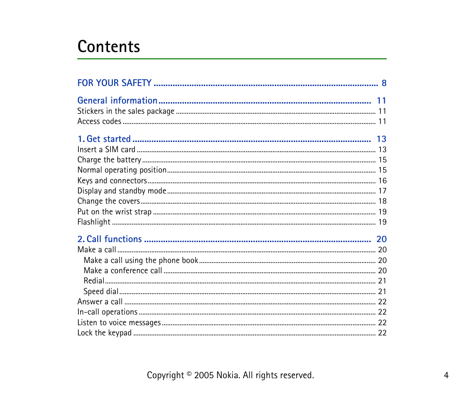 Nokia 1101 User Manual | Page 4 / 69