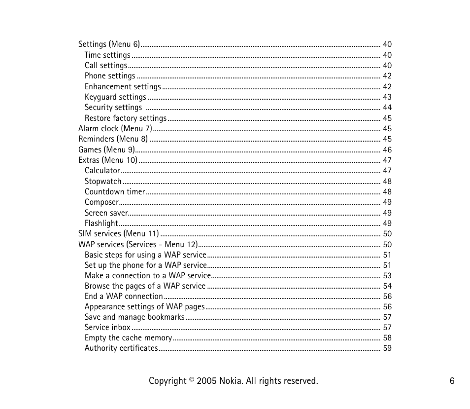 Nokia 1101 User Manual | Page 6 / 69