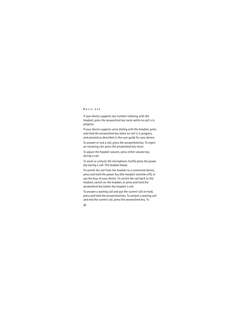 Nokia BH-902 User Manual | Page 20 / 30