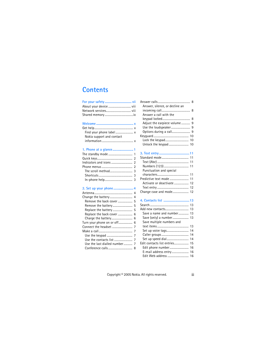 Nokia 2125 User Manual | Page 3 / 78