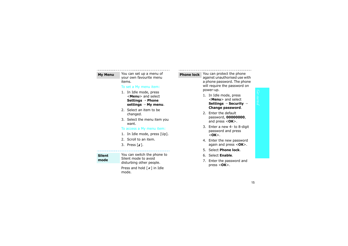 Nokia SGH-D830 User Manual | Page 17 / 113