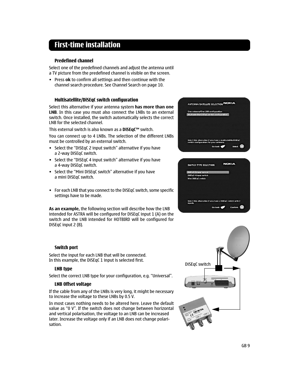 First-time installation | Nokia MEDIAMASTER 110S User Manual | Page 9 / 20