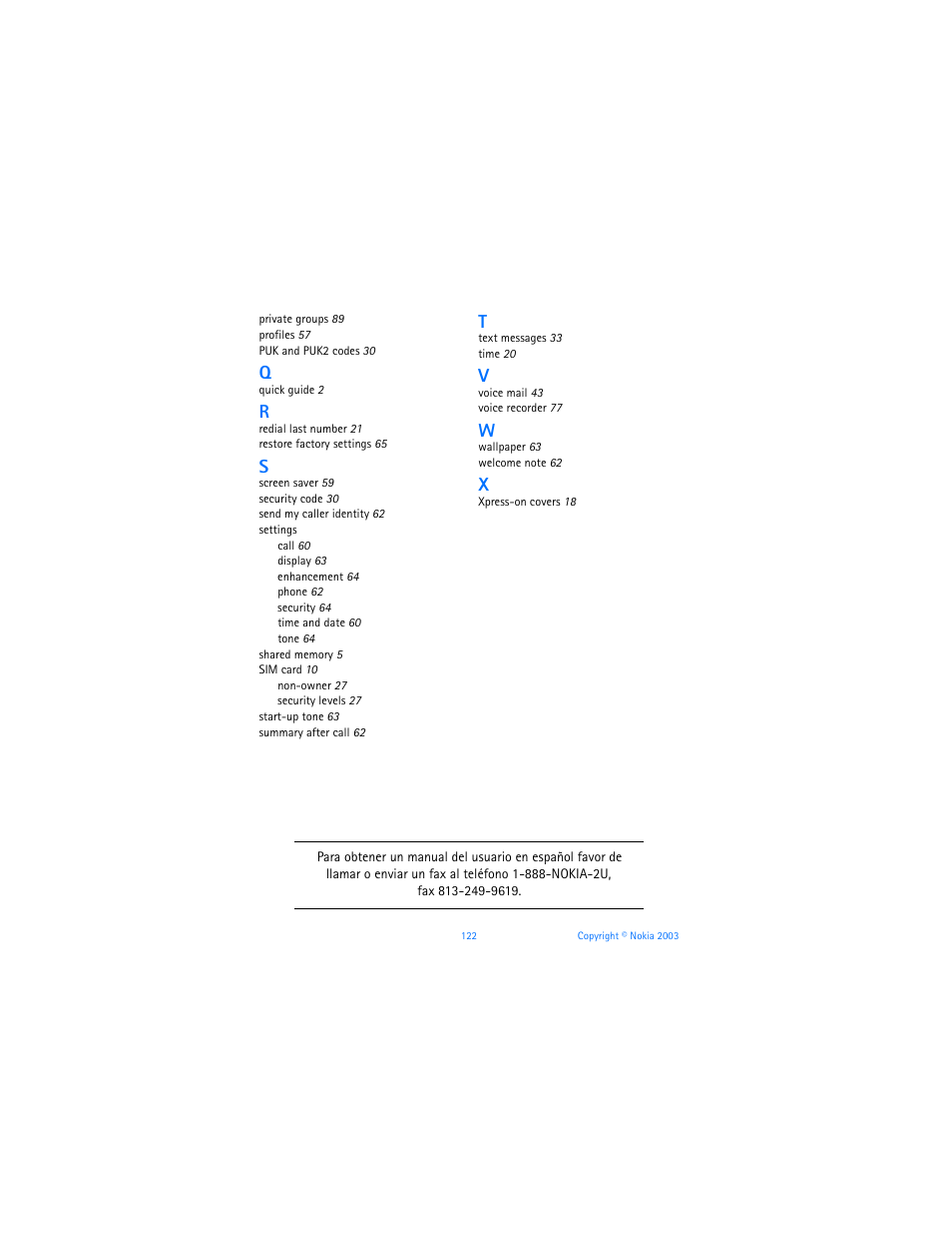 Nokia 3100b User Manual | Page 129 / 129