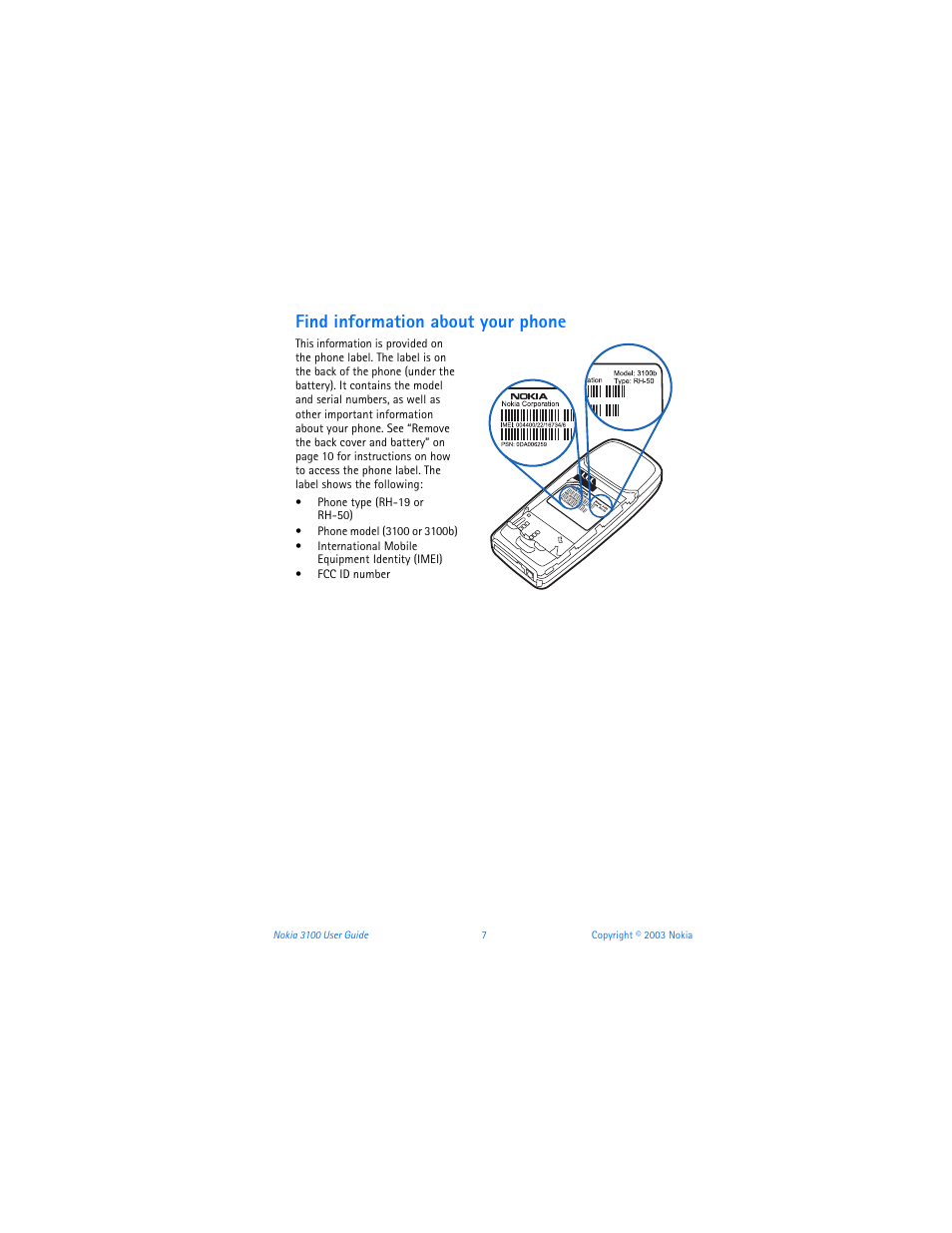 Find information about your phone | Nokia 3100b User Manual | Page 14 / 129