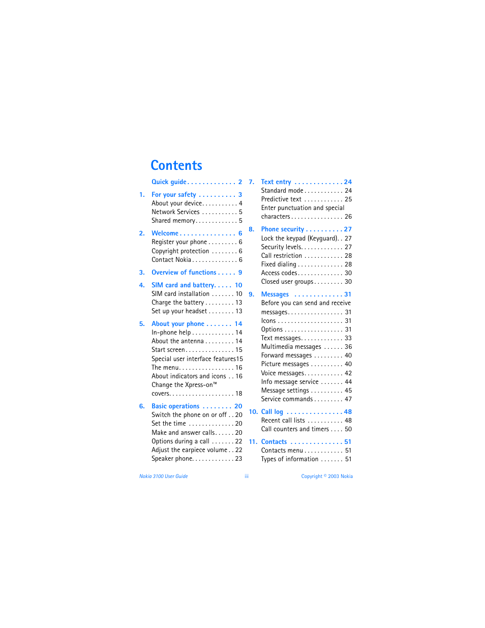 Nokia 3100b User Manual | Page 4 / 129