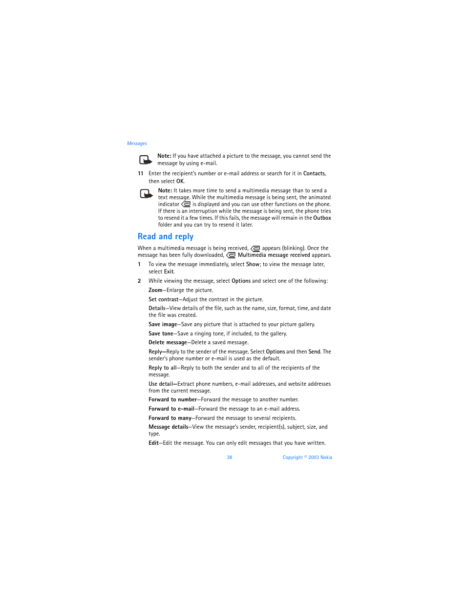 Read and reply | Nokia 3100b User Manual | Page 45 / 129