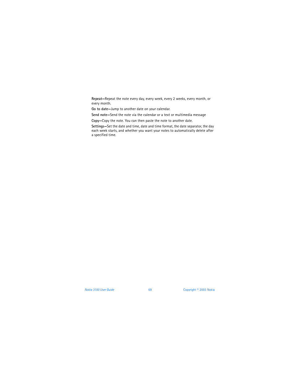 Nokia 3100b User Manual | Page 76 / 129