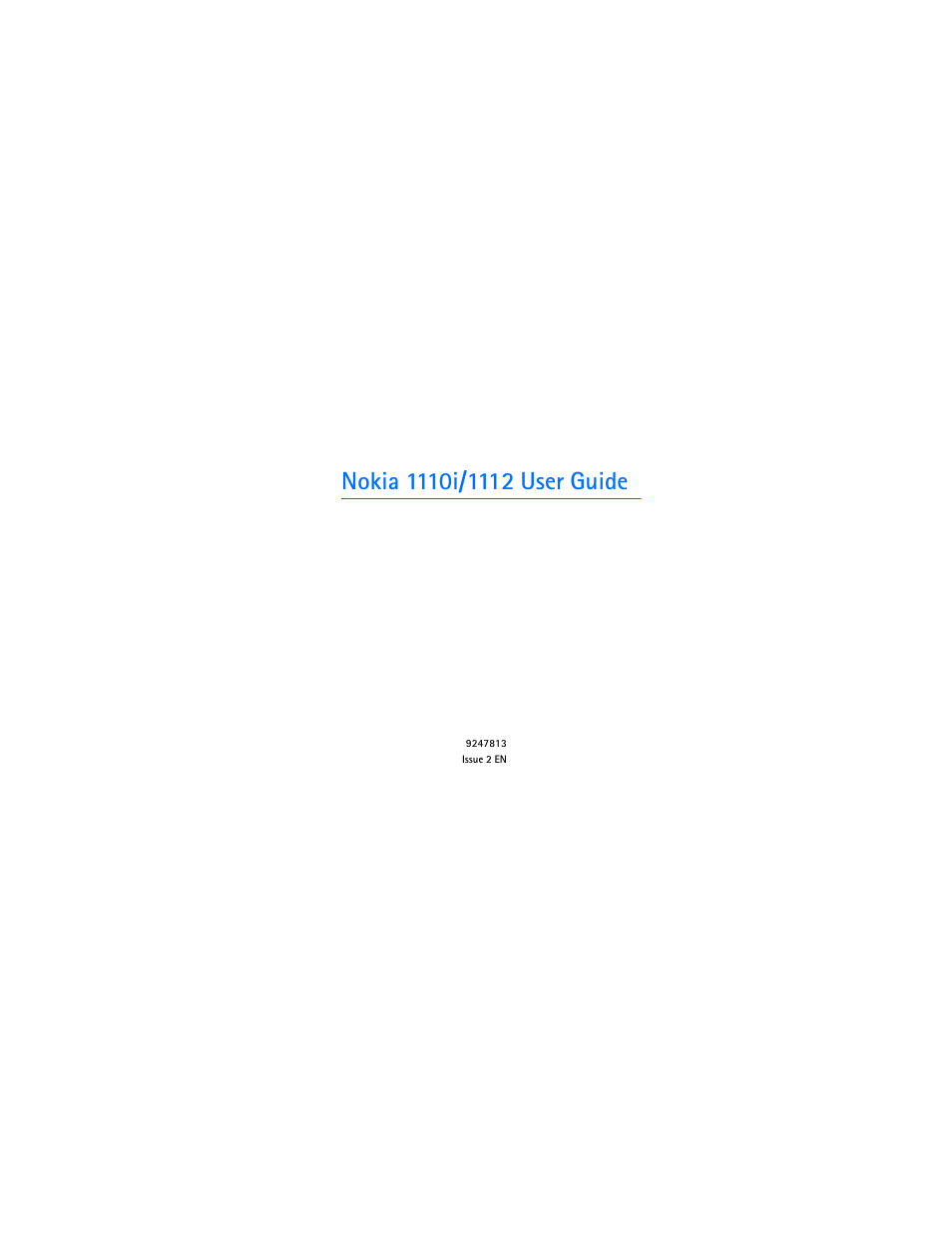Nokia 1110i User Manual | 56 pages