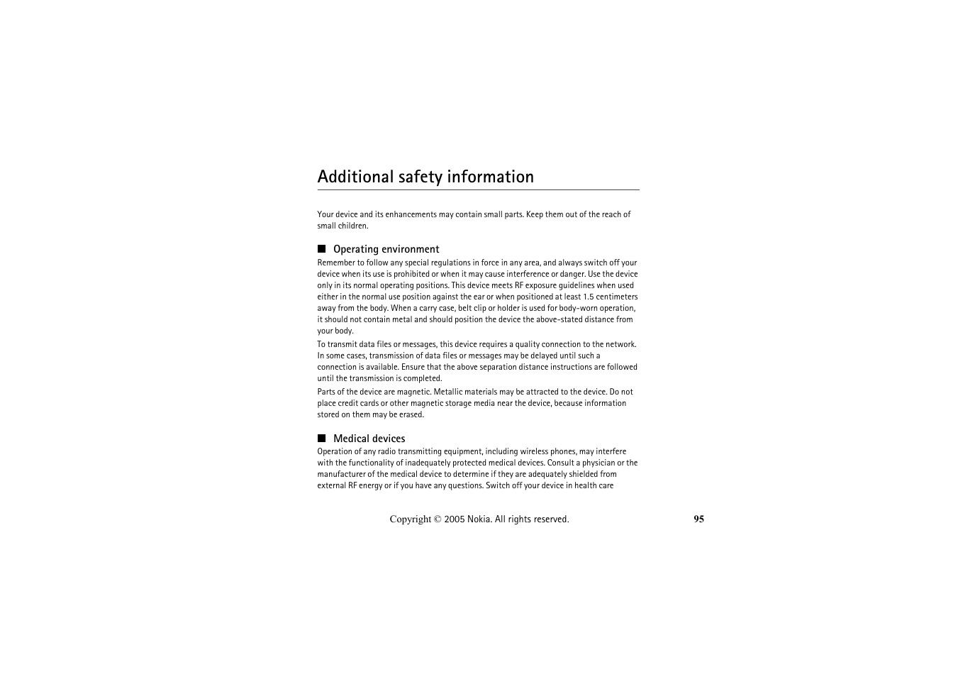 Additional safety information | Nokia 2652 User Manual | Page 95 / 99