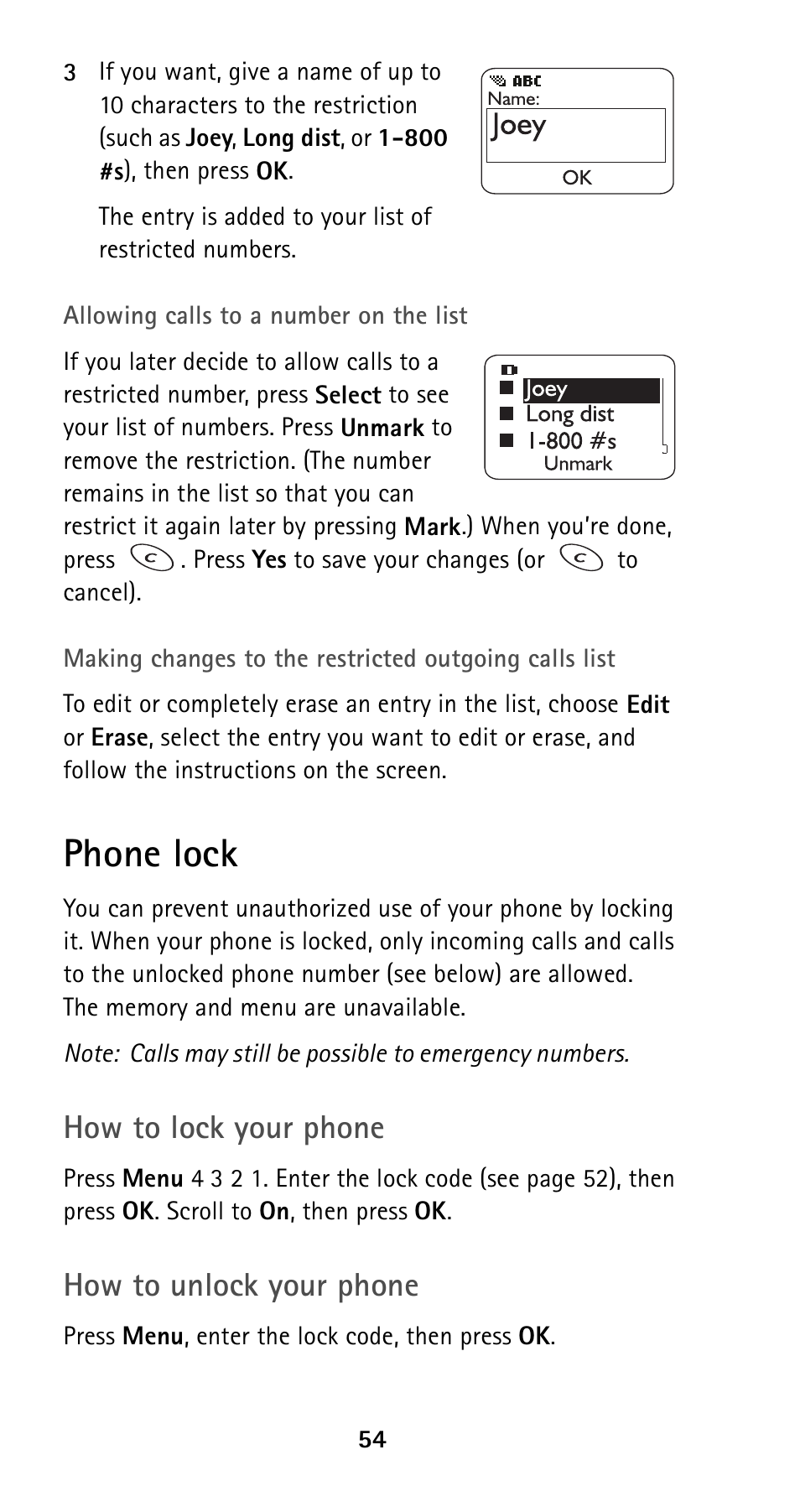 Phone lock, How to lock your phone, How to unlock your phone | Nokia 5120i User Manual | Page 61 / 85