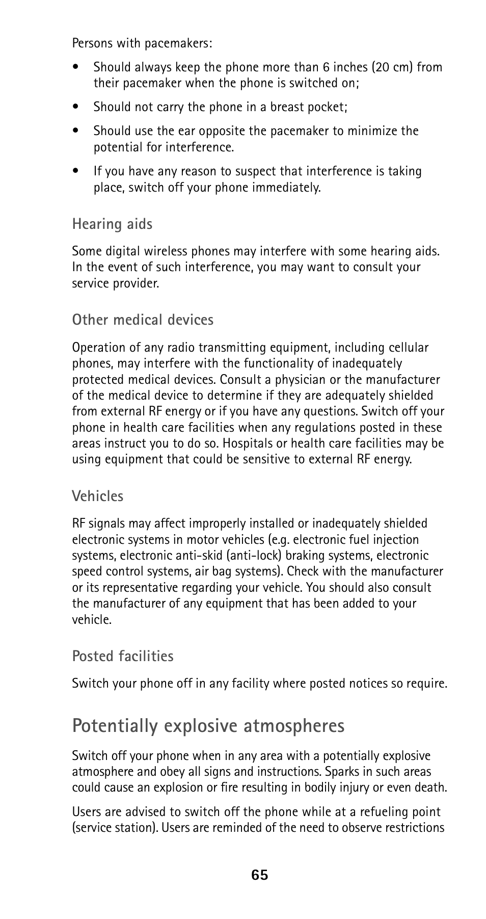 Potentially explosive atmospheres | Nokia 5120i User Manual | Page 72 / 85