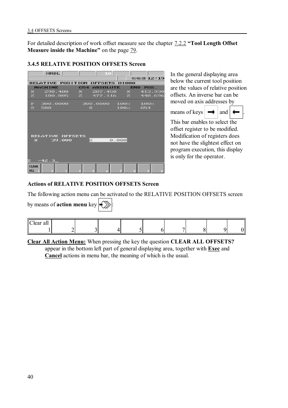 5 relative position offsets screen | NCT Group NCT 990T User Manual | Page 40 / 144