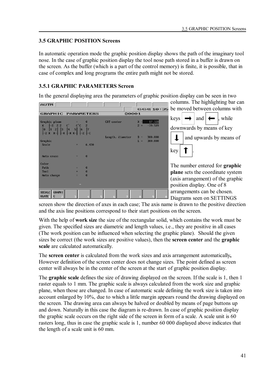 5 graphic position screens, 1 graphic parameters screen | NCT Group NCT 990T User Manual | Page 41 / 144