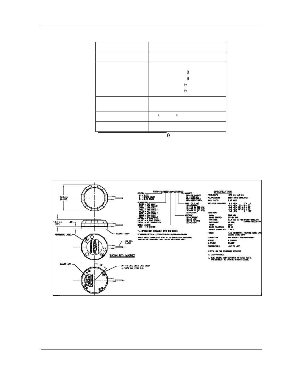 Passive antenna specifications (patch element), Gps antenna 201-990146-716 (mcx, +12 db) | Novatel SUPERSTAR II OM-20000077 User Manual | Page 59 / 87