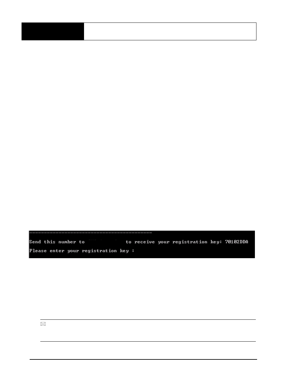 F updating receiver firmware, F.1 system requirements, F.2 utility installation | F.3 registration key, Figure 16: update registration window in dos, Update registration window in dos, Appendix f updating receiver firmware | Novatel SUPERSTAR II OM-20000077 User Manual | Page 64 / 87