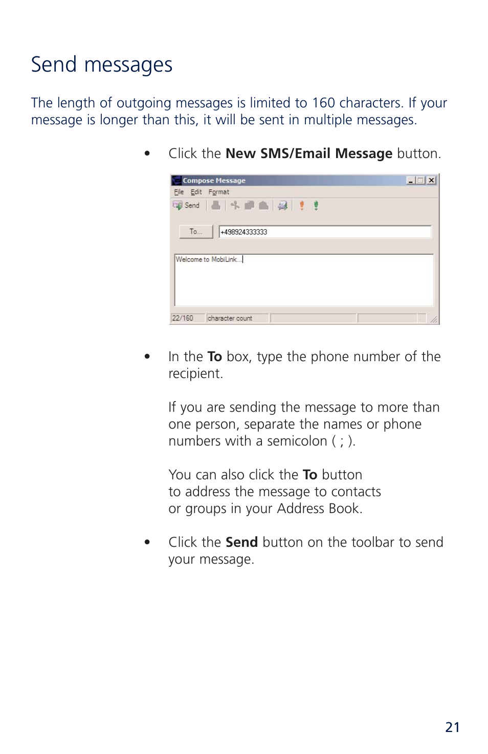 Send messages | Novatel Merlin XU870 User Manual | Page 27 / 53