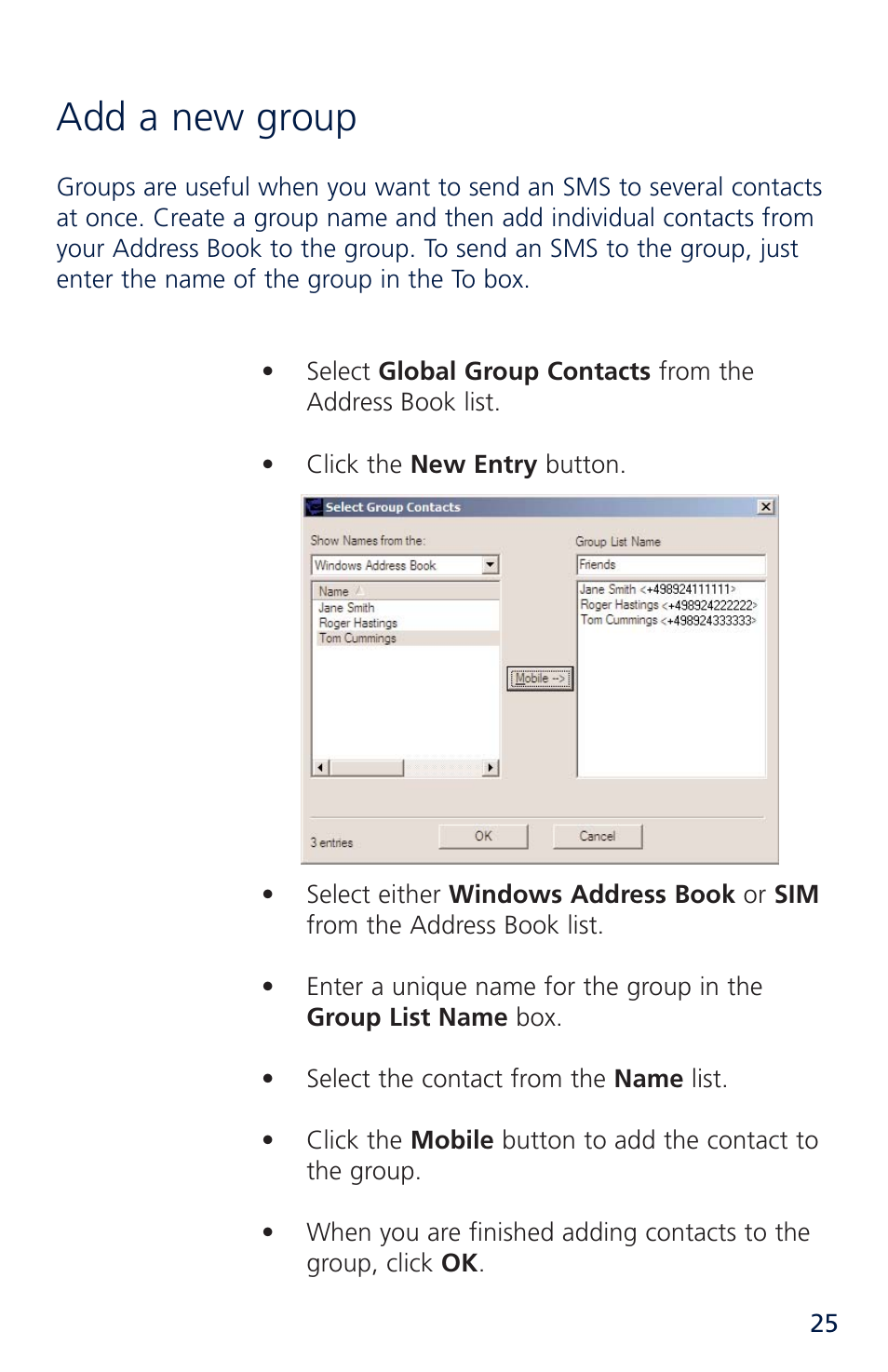 Add a new group | Novatel Merlin XU870 User Manual | Page 31 / 53