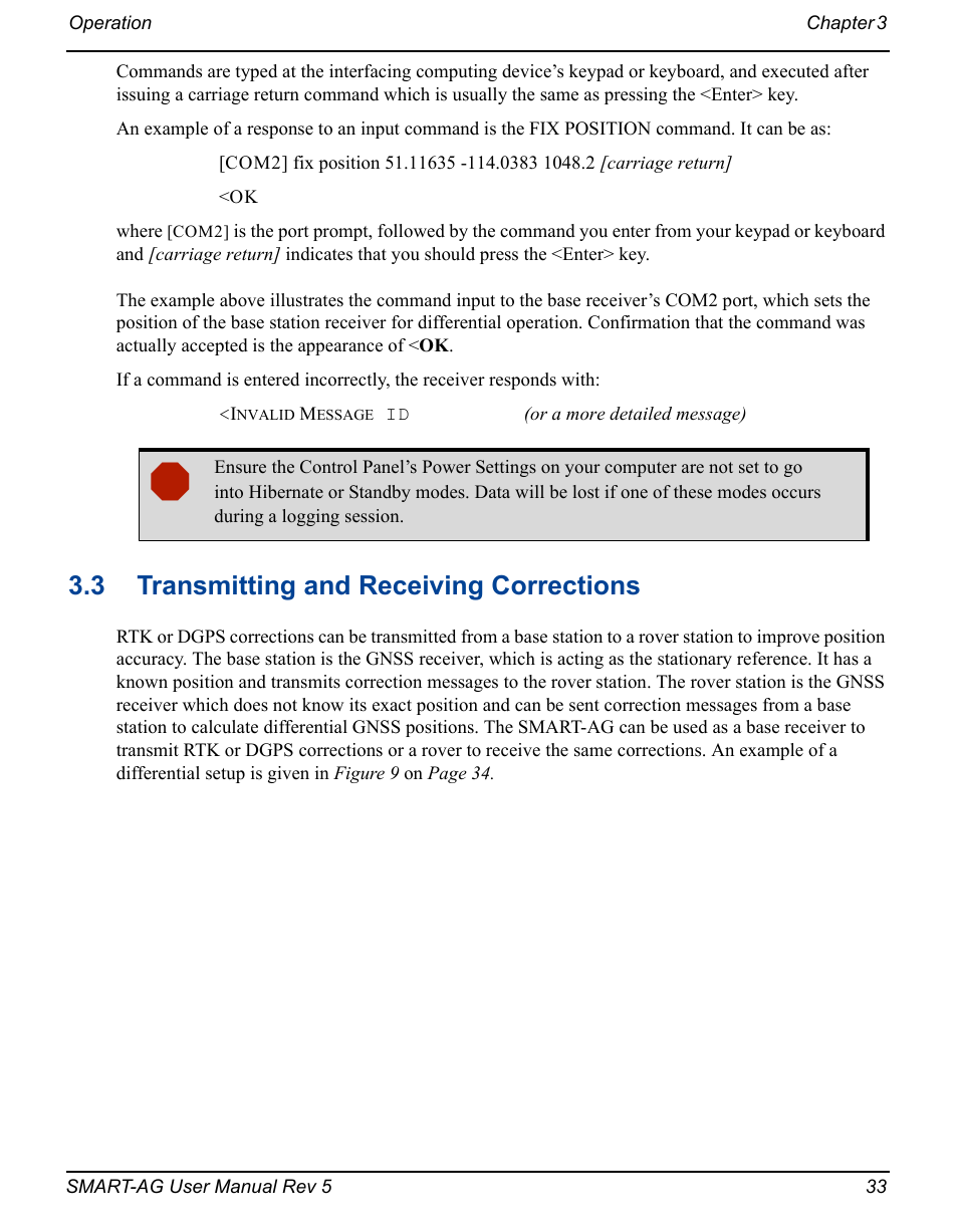 3 transmitting and receiving corrections | Novatel GNSS Receiver and Antenna SMART-AG User Manual | Page 33 / 92