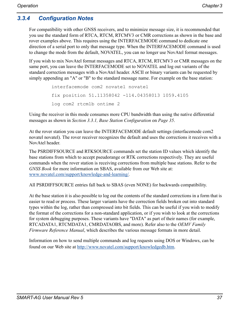 4 configuration notes | Novatel GNSS Receiver and Antenna SMART-AG User Manual | Page 37 / 92