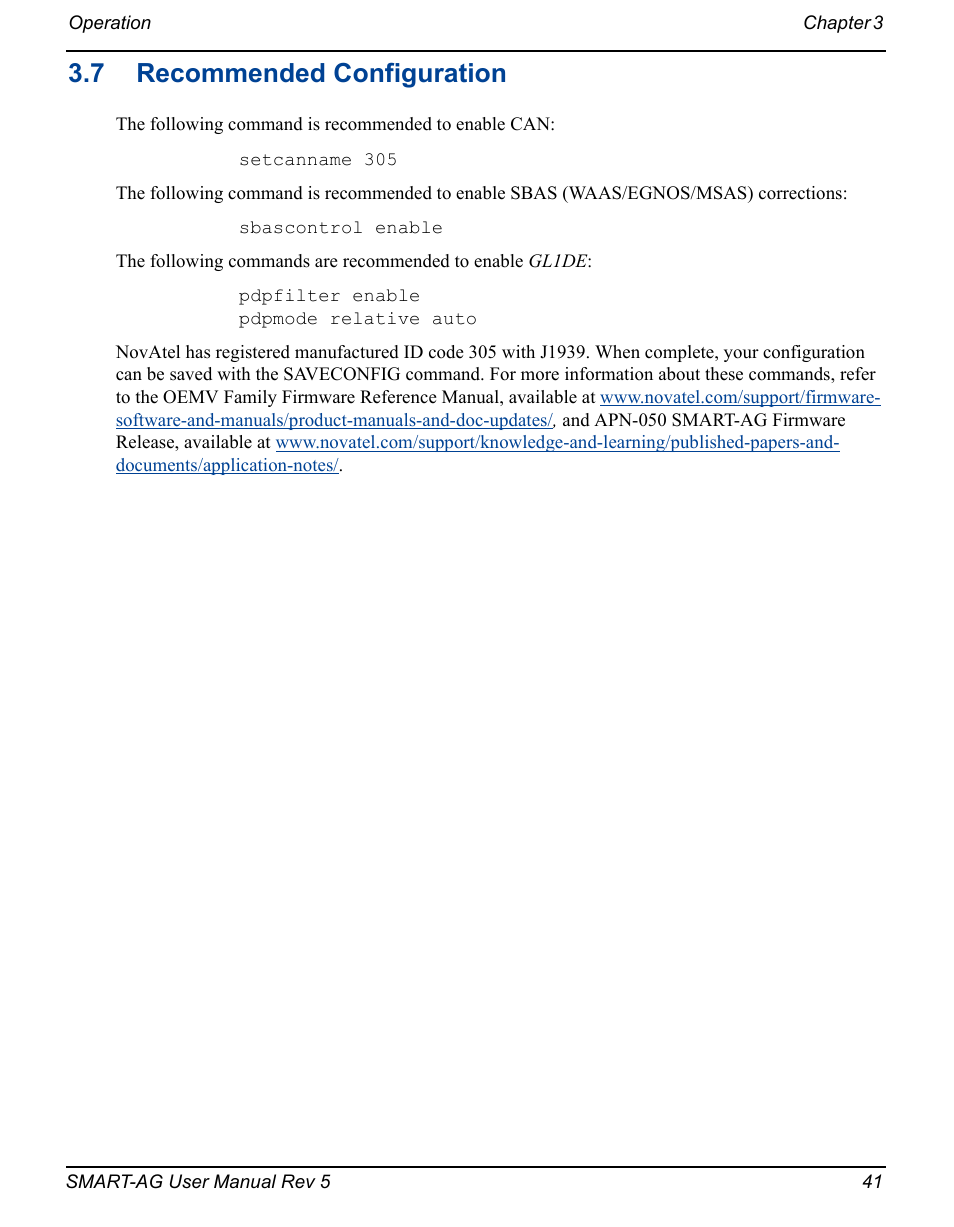 7 recommended configuration | Novatel GNSS Receiver and Antenna SMART-AG User Manual | Page 41 / 92