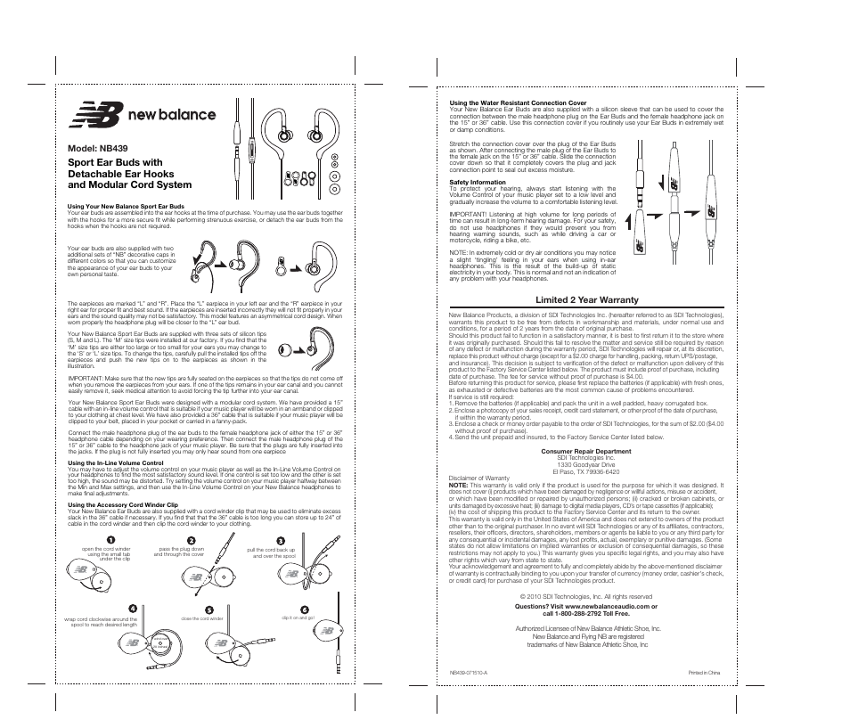 New Balance NB439 User Manual | 2 pages