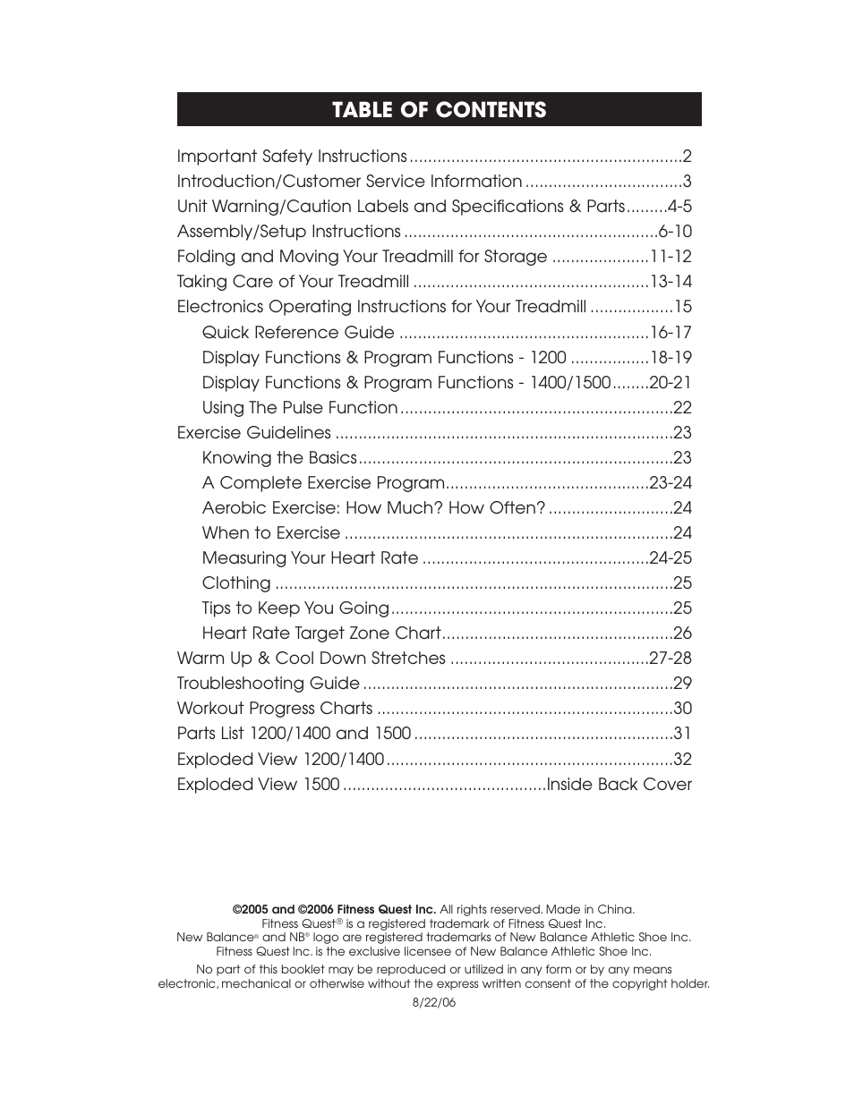 New Balance 1500 User Manual | Page 2 / 35