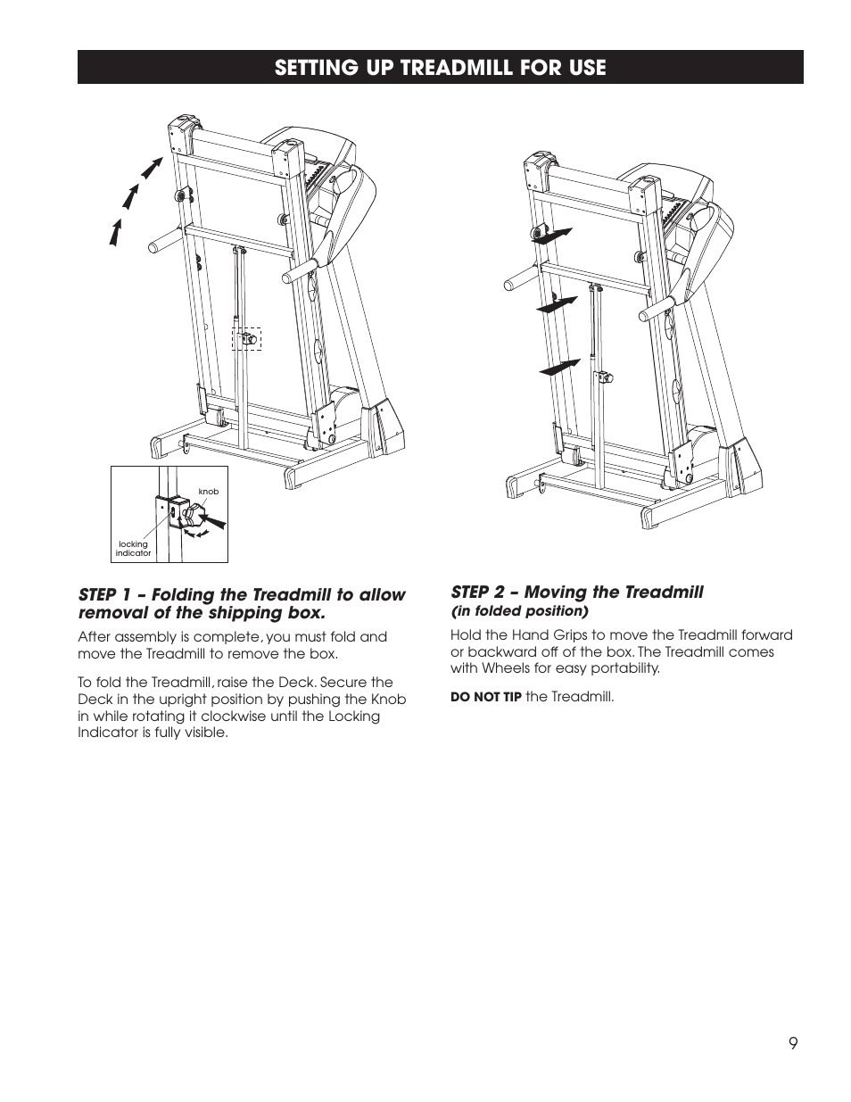Setting up treadmill for use | New Balance 1800 User Manual | Page 10 / 35