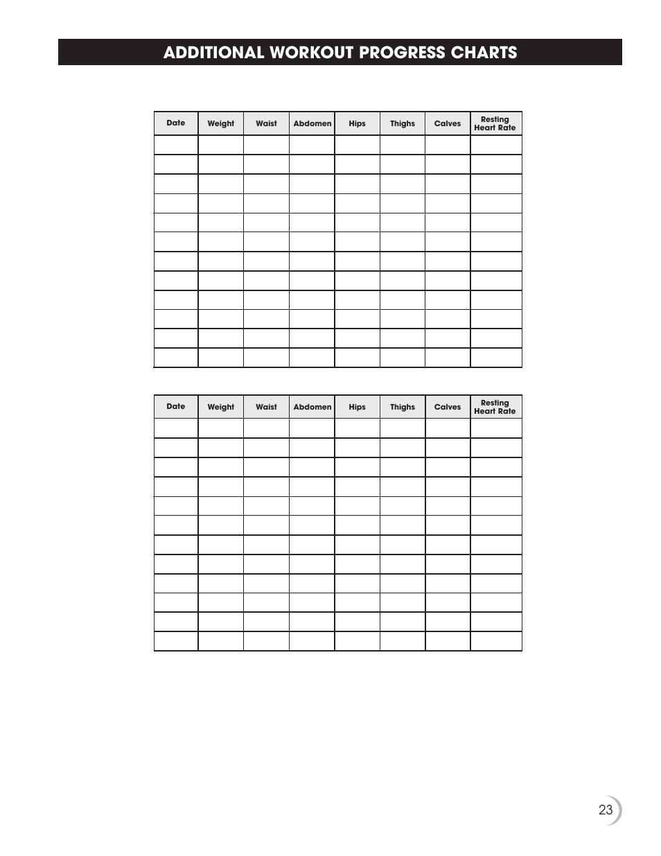 Additional workout progress charts | New Balance 5K 5100 User Manual | Page 24 / 26