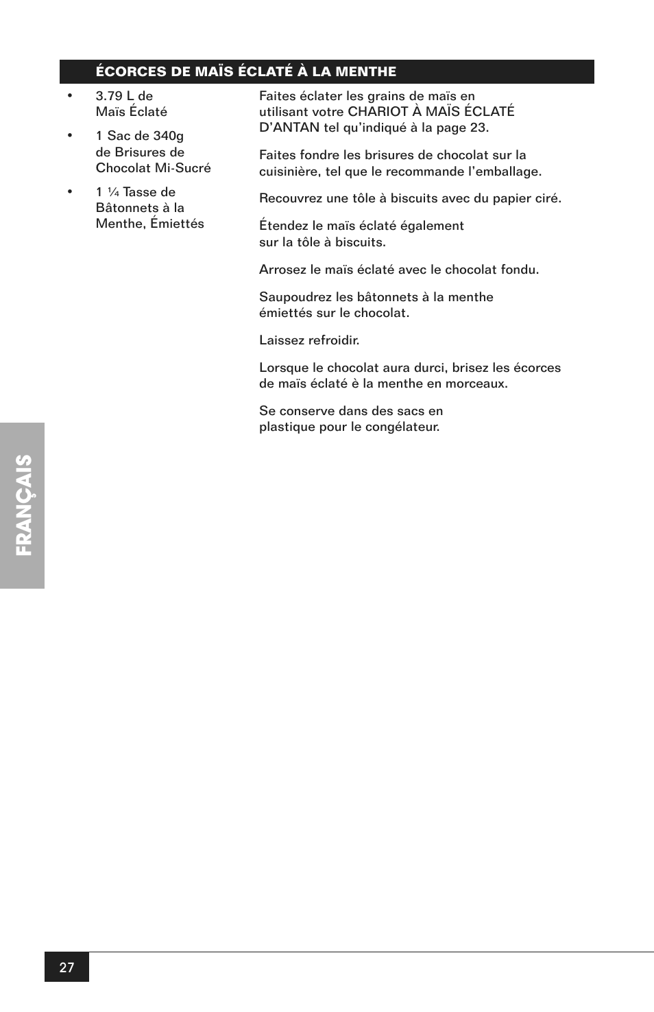 Français | Nostalgia Electrics CCP200 User Manual | Page 29 / 44