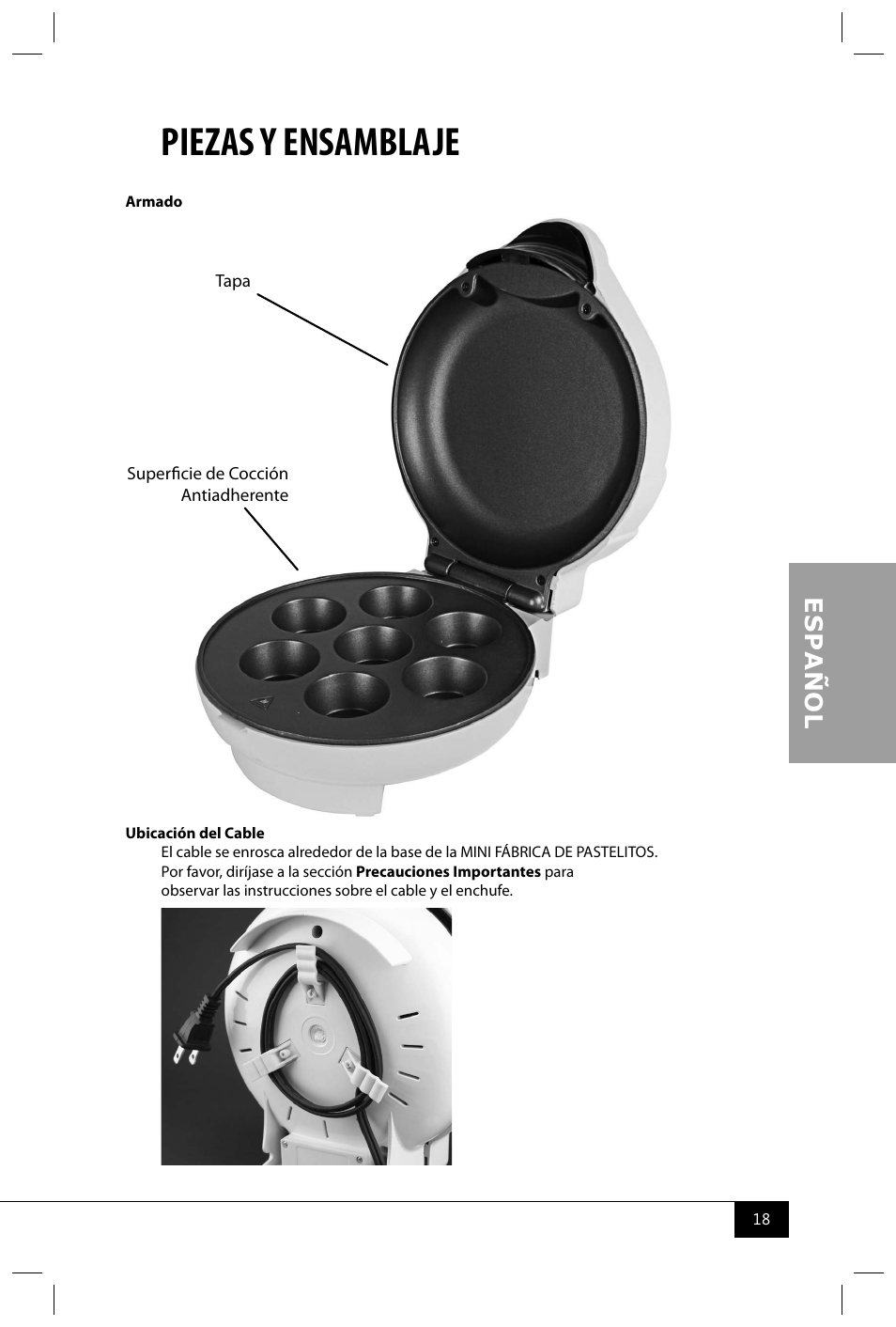 Piezas y ensamblaje | Nostalgia Electrics CKM100 User Manual | Page 20 / 42