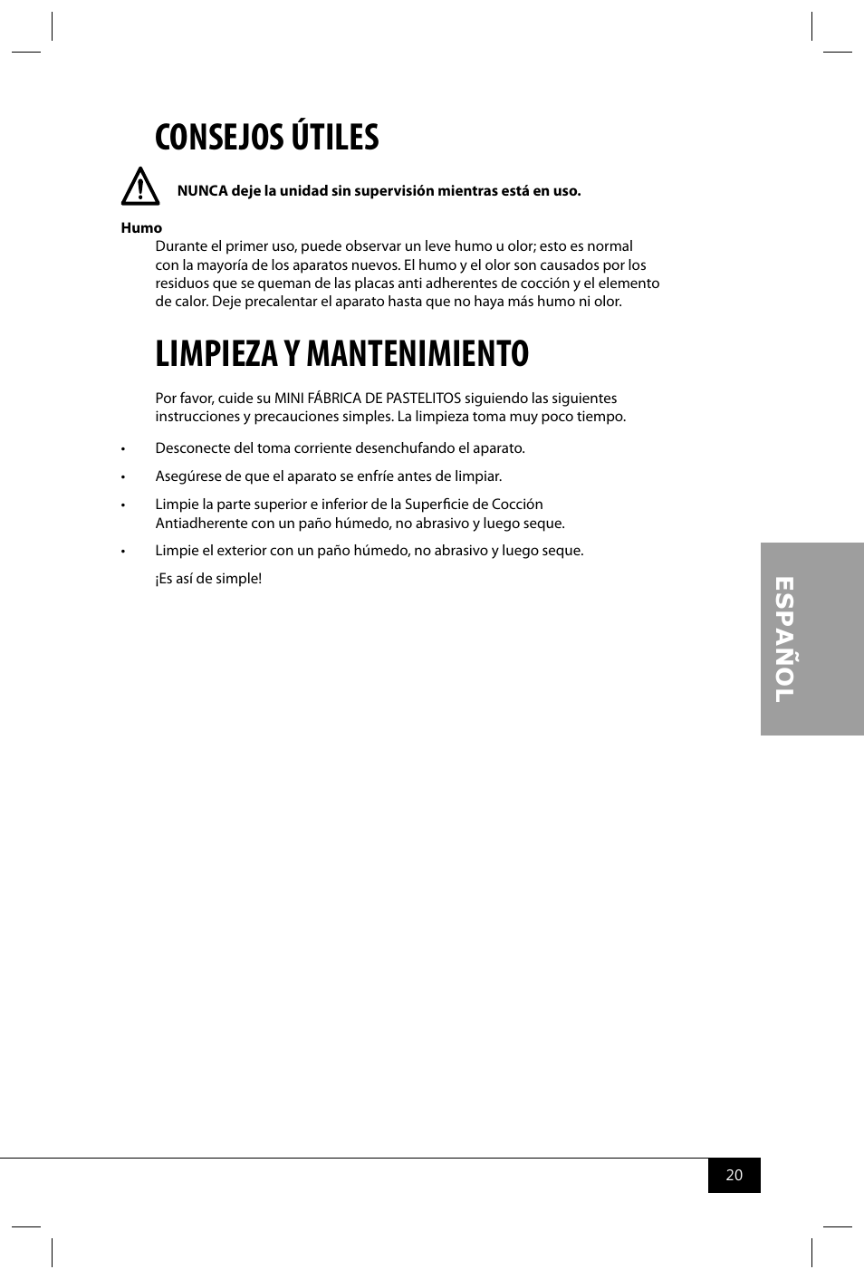 Consejos útiles, Limpieza y mantenimiento | Nostalgia Electrics CKM100 User Manual | Page 22 / 42