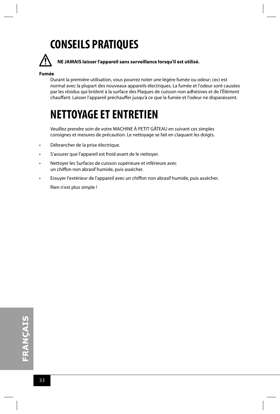 Conseils pratiques, Nettoyage et entretien | Nostalgia Electrics CKM100 User Manual | Page 35 / 42