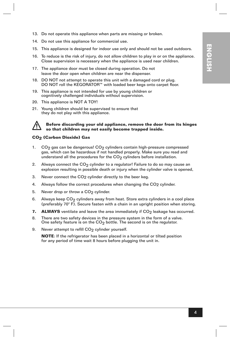 English | Nostalgia Electrics KRS-2150 User Manual | Page 6 / 20