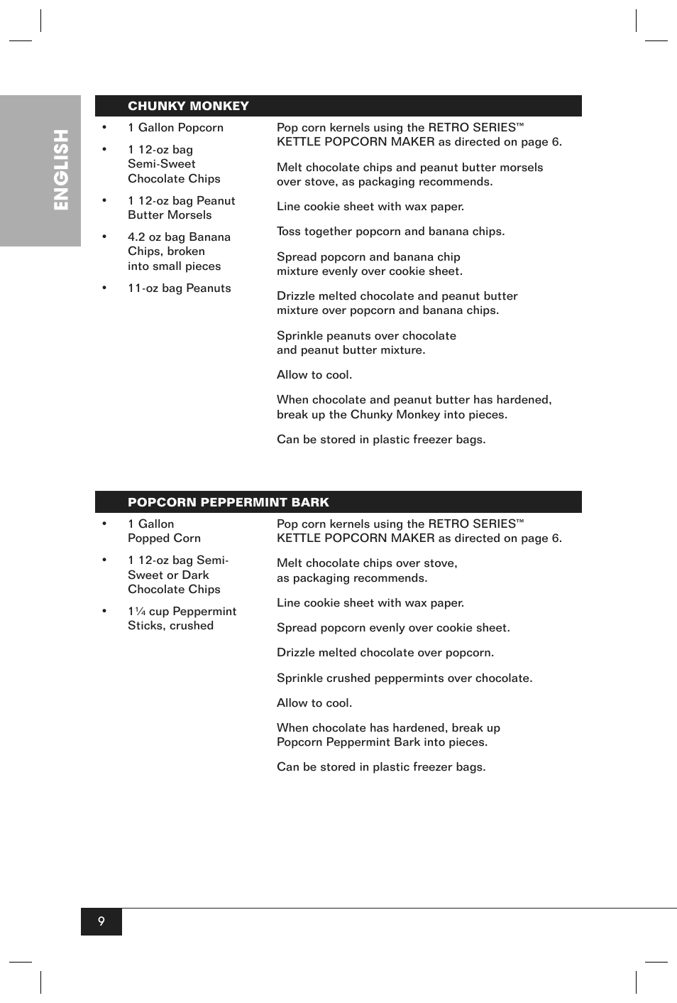 English | Nostalgia Electrics RKP630SERIES User Manual | Page 11 / 32