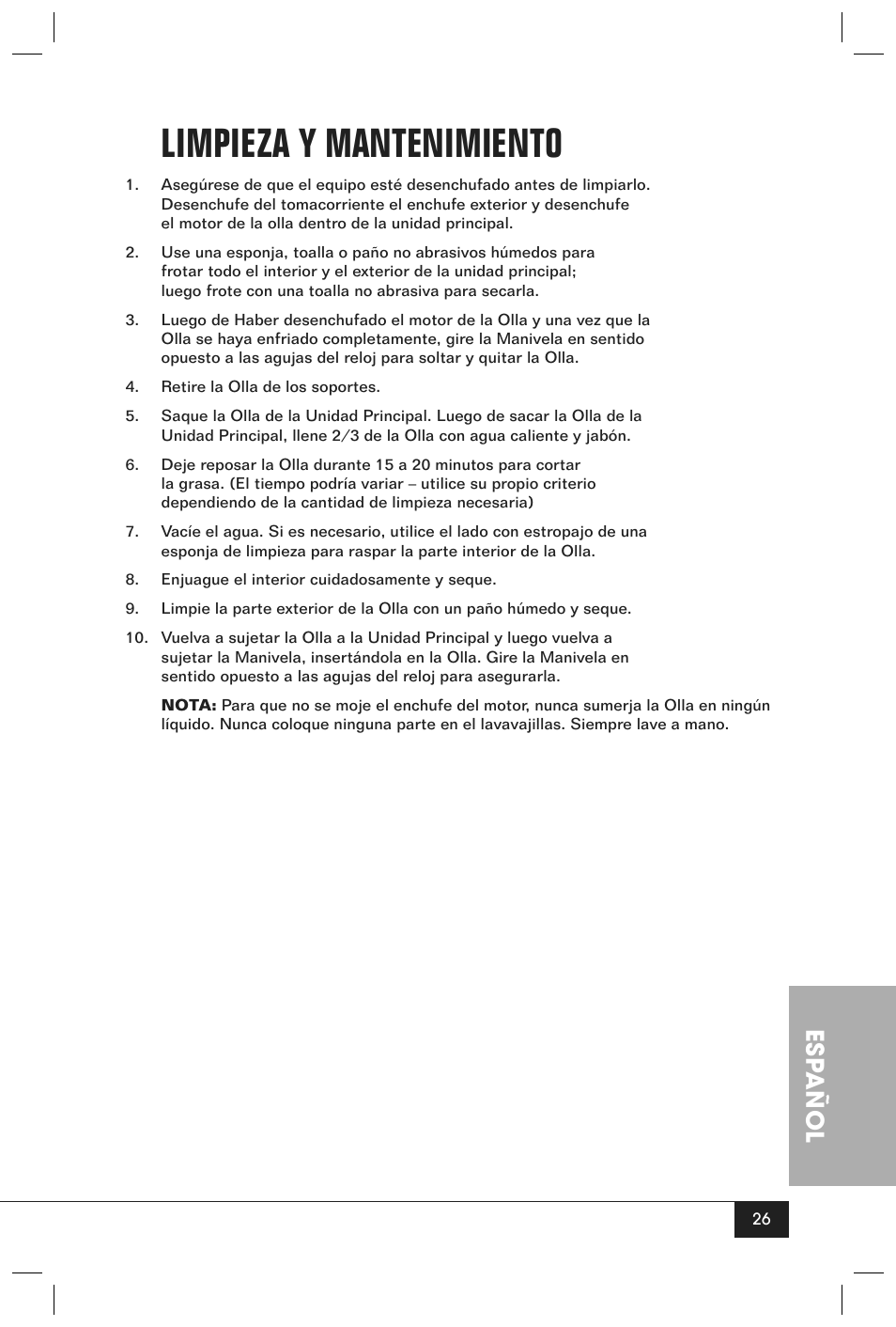 Limpieza y mantenimiento, Esp añol | Nostalgia Electrics RKP630SERIES User Manual | Page 28 / 32