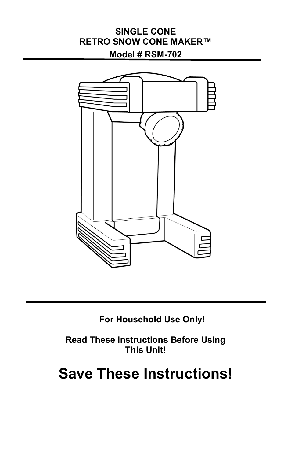 Nostalgia Electrics Retro RSM-702 User Manual | 8 pages