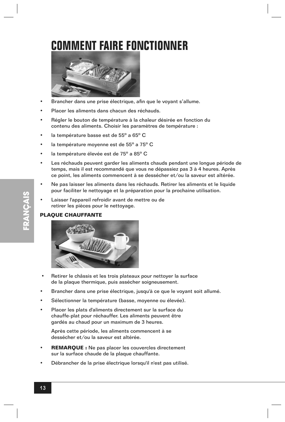 Comment faire fonctionner, Français | Nostalgia Electrics BCD - 332 User Manual | Page 15 / 26