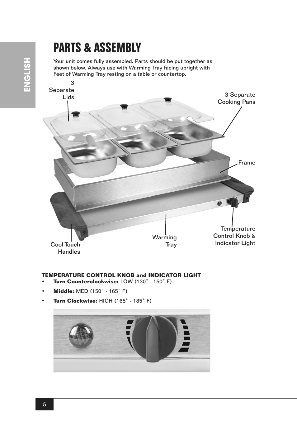 Parts & assembly, English | Nostalgia Electrics BCD - 332 User Manual | Page 7 / 26