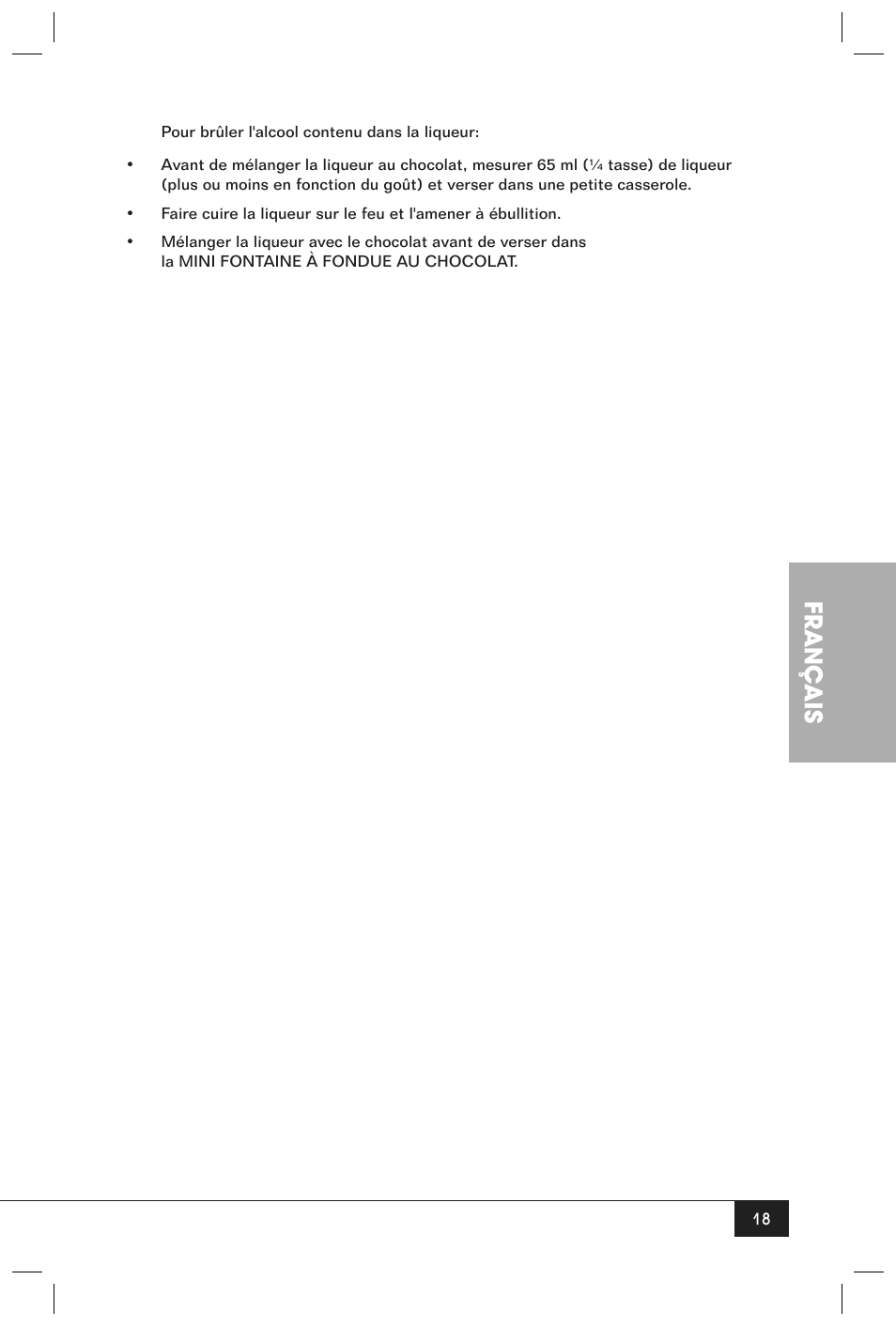 Français | Nostalgia Electrics CFF-965 User Manual | Page 20 / 32