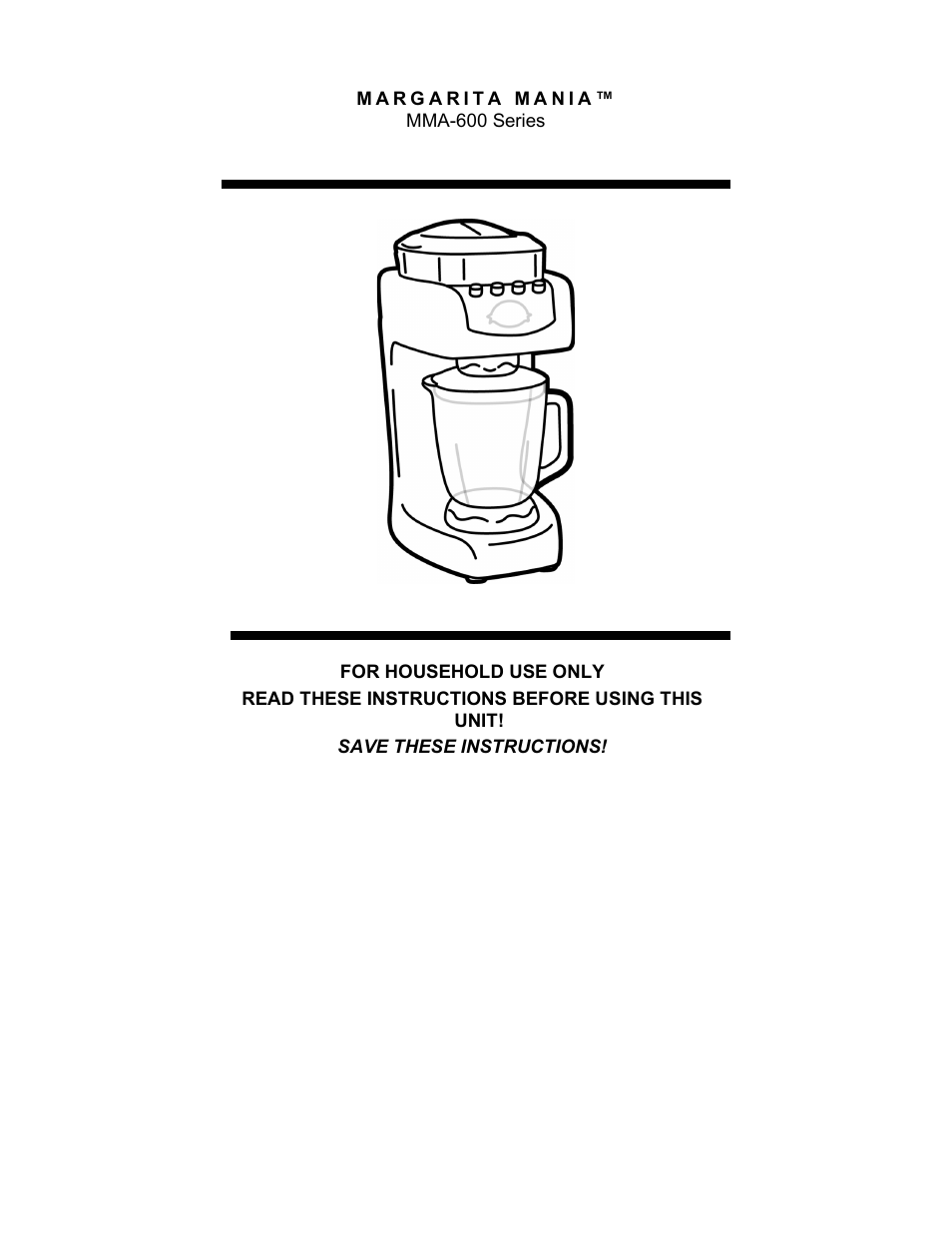 Nostalgia Electrics MARGARITA MANIA MMA-600 User Manual | 8 pages