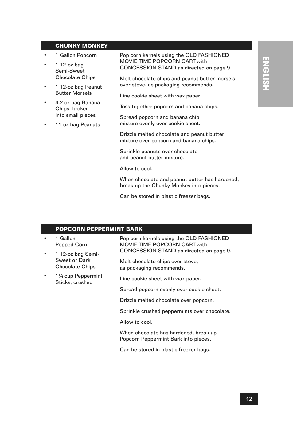 English | Nostalgia Electrics CCP610 User Manual | Page 14 / 16