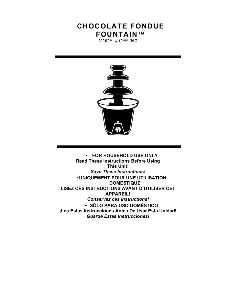 Nostalgia Electrics CFF-950 User Manual | 18 pages