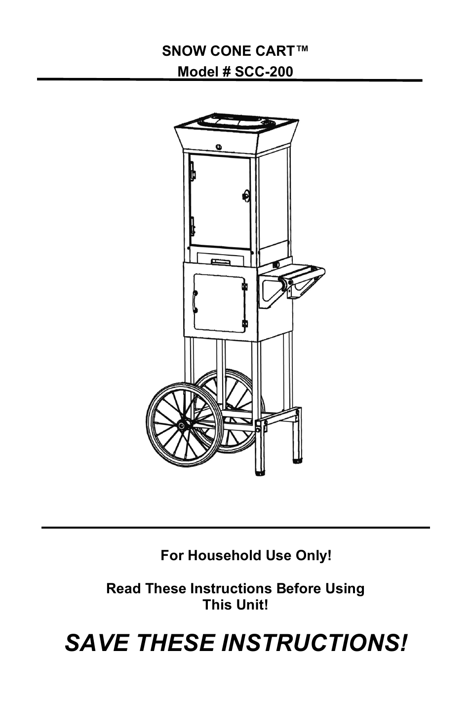 Nostalgia Electrics SCC-200 User Manual | 12 pages