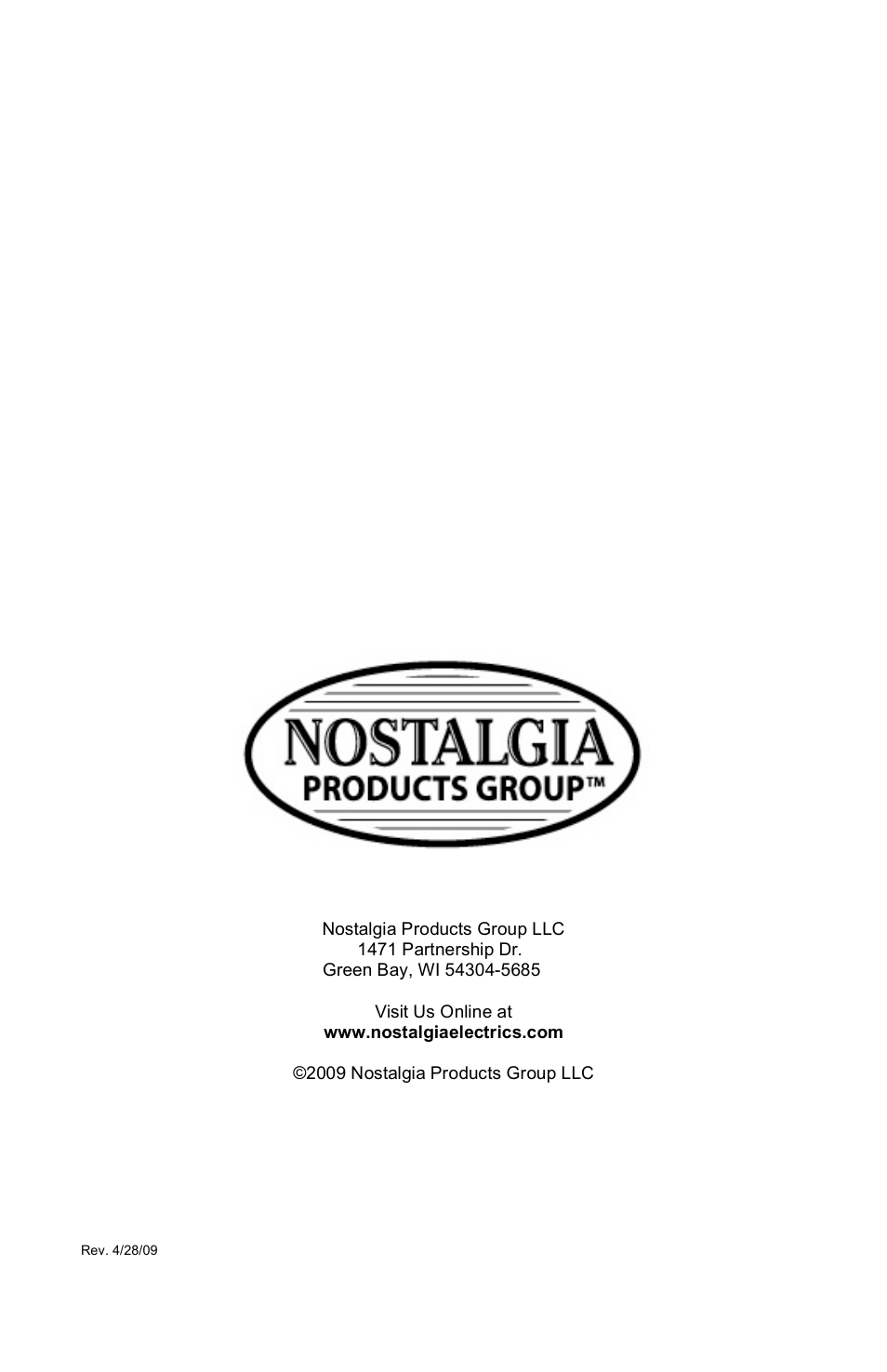 Nostalgia Electrics SCC-200 User Manual | Page 12 / 12