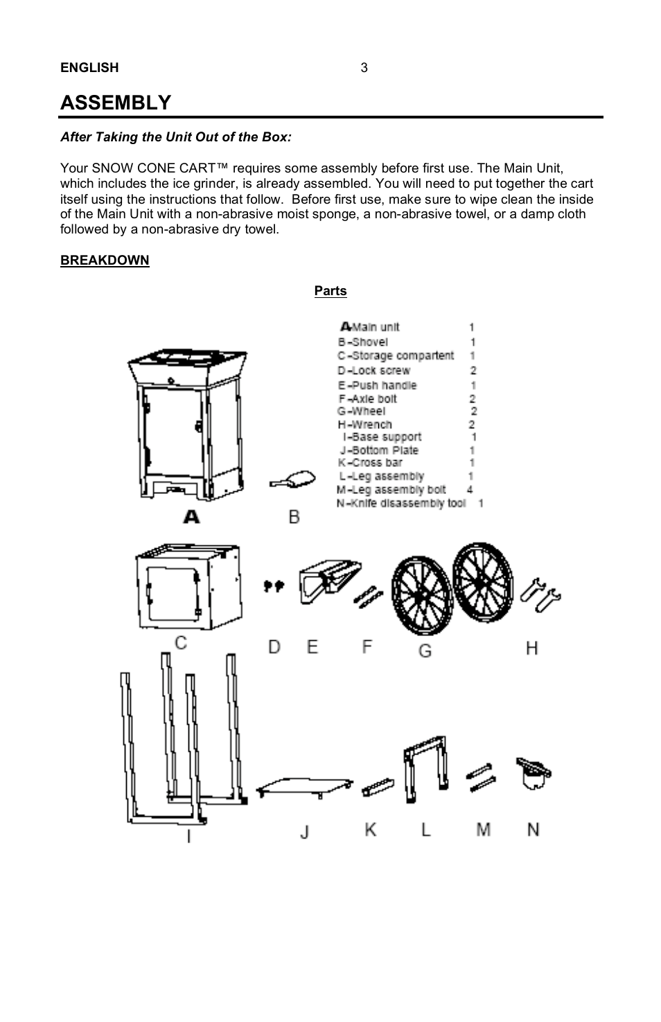 Assembly | Nostalgia Electrics SCC-200 User Manual | Page 4 / 12