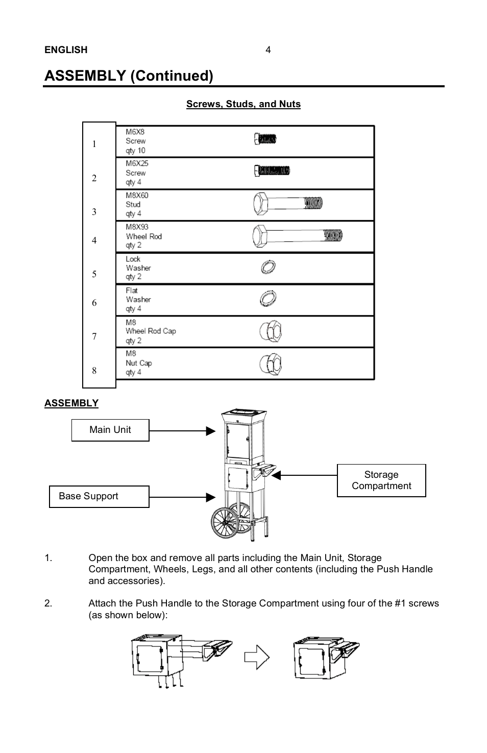 Assembly (continued) | Nostalgia Electrics SCC-200 User Manual | Page 5 / 12